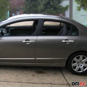 Honda Civic Door Handle Cover - Omac - Stainless Steel, 8 Pcs - Gloss Silver - '06-'11